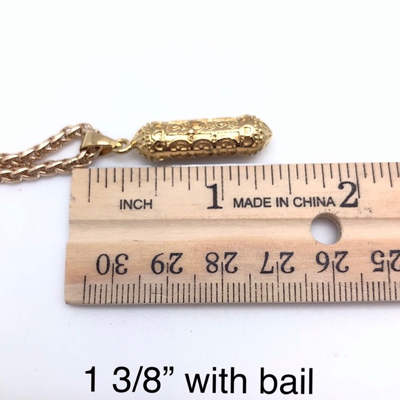 Gold Unisex Mezuzah on Satellite or Wheat Chain, 15” to 33”, Gift Boxed, NEW! - Picture 8 of 8